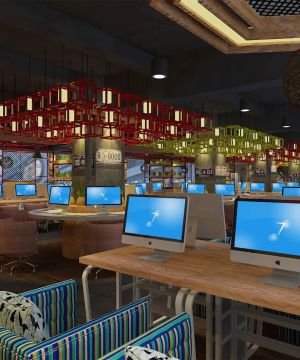 2025最新高档网吧室内吊灯装修效果图片