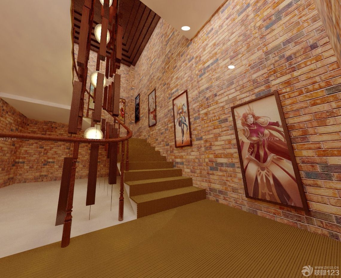 2023网吧室内楼梯设计效果图