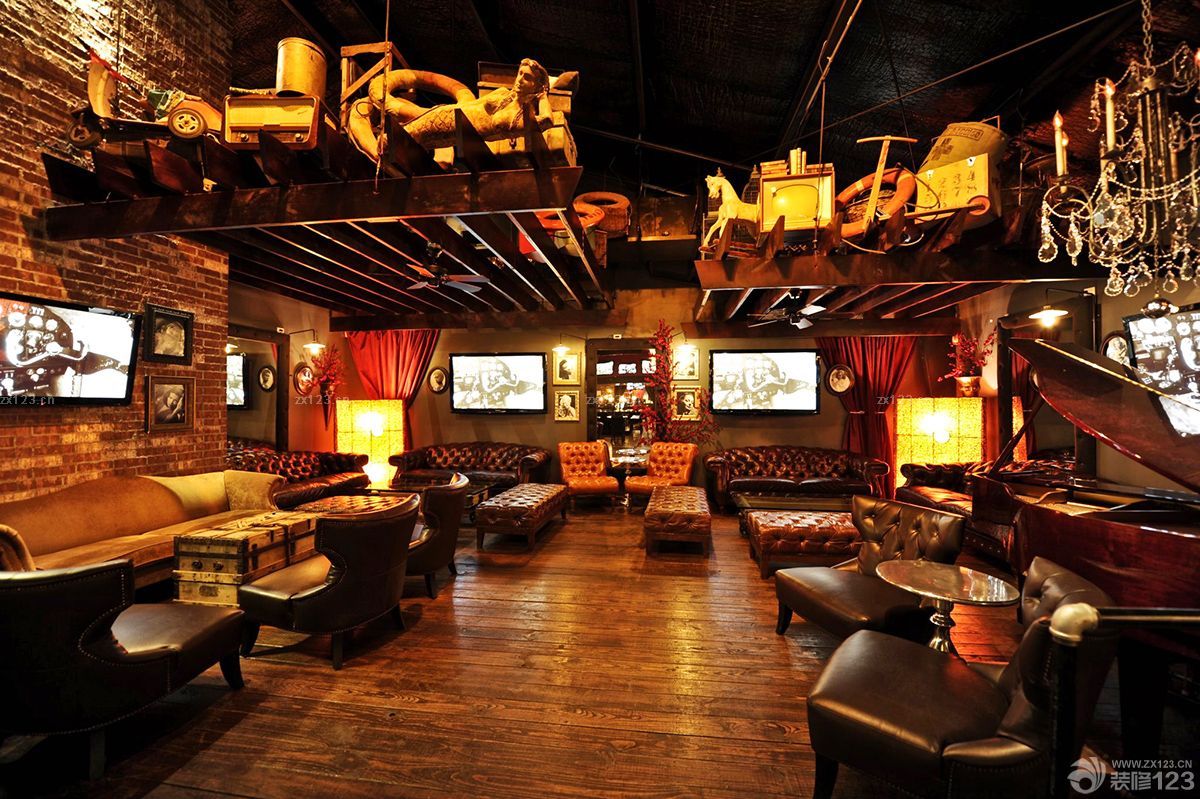 美式风格酒吧沙发装修效果图片