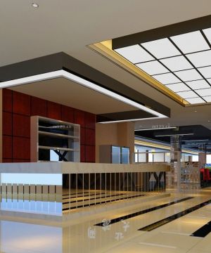 2025网吧室内接待台设计效果图片 