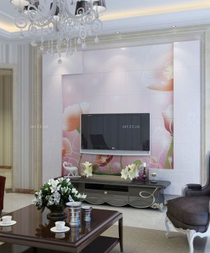 欧式小户型客厅电视背景墙装修设计图