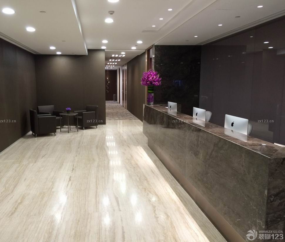 5a写字楼室内接待台设计装修效果图片