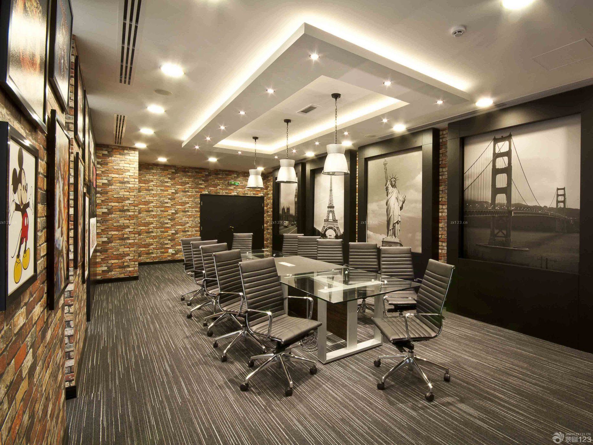公司会议室墙砖壁纸装修设计效果图片