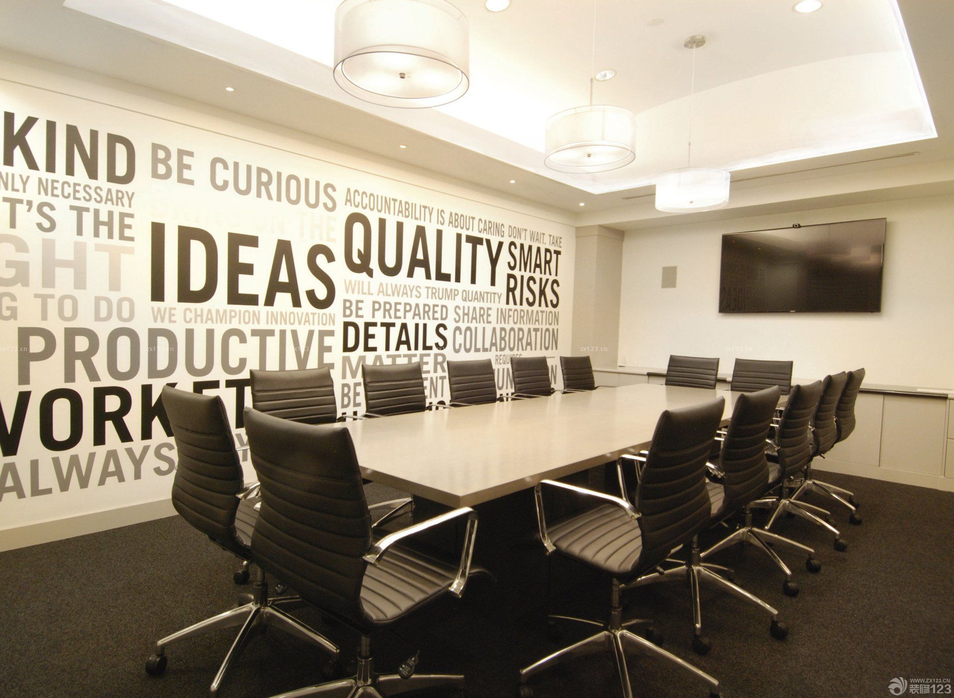 公司会议室背景墙设计效果图