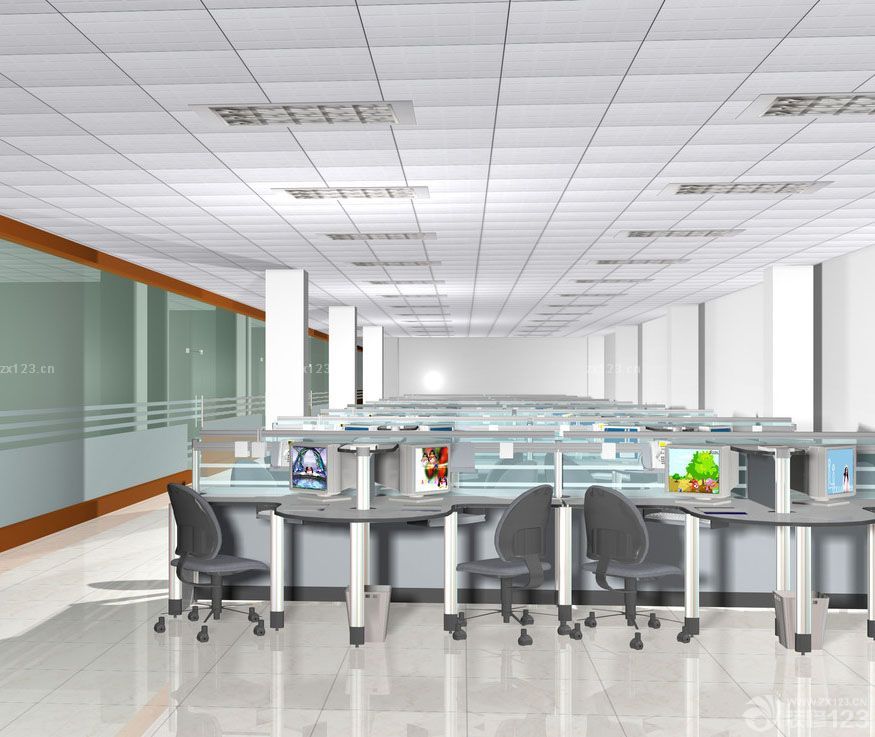 现代写字楼办公室吊顶设计装修图片
