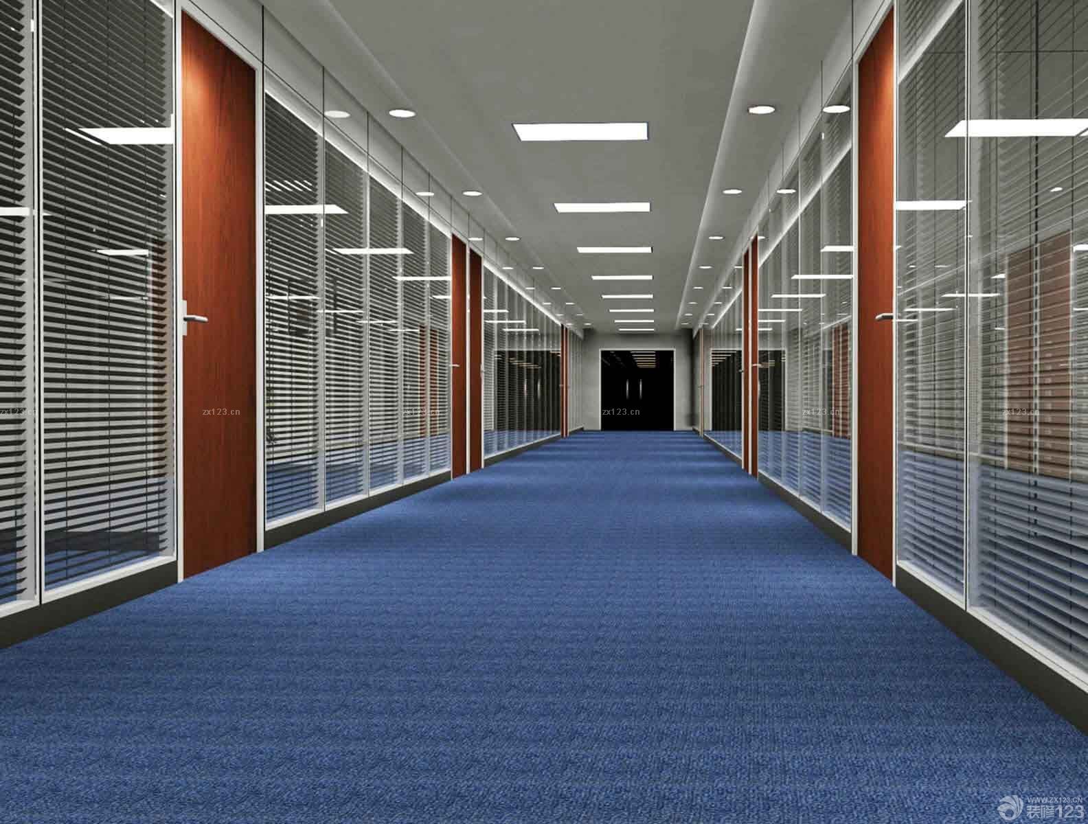 公司走廊百叶窗帘装修效果图