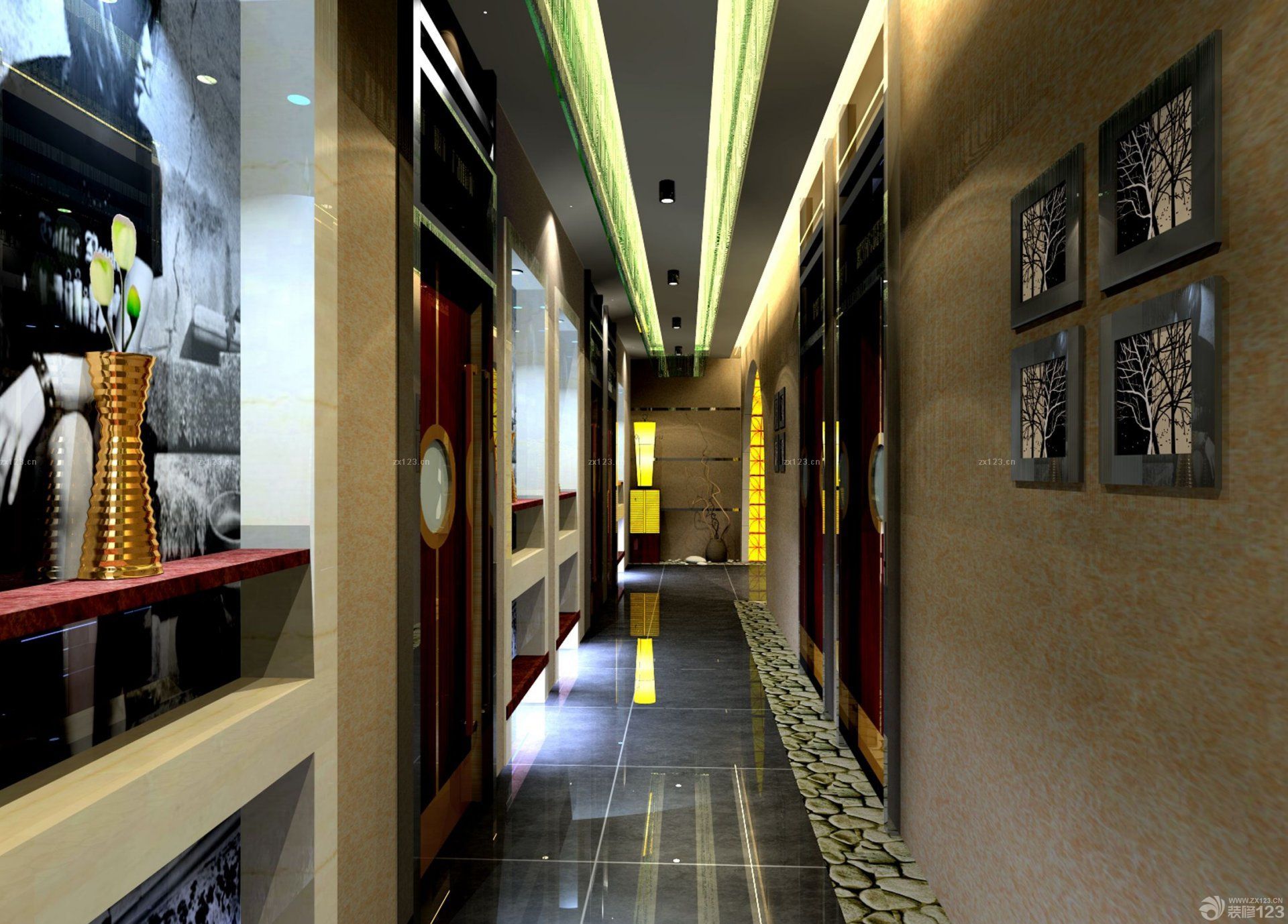公司走廊壁纸装修效果图