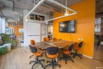 公司会议室橙色墙面装修设计效果图片