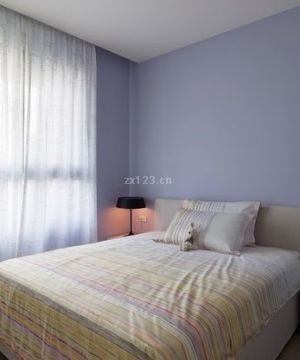 卧室墙面颜色蓝色乳胶漆装修效果图片案例