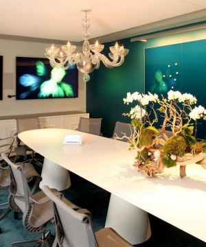 公司会议室简约吊灯装修设计效果图片