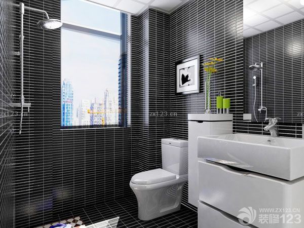 黑白室内装潢卫生间装修设计