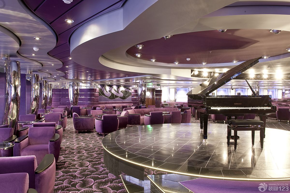 唯美个性酒吧吊顶造型装修图片