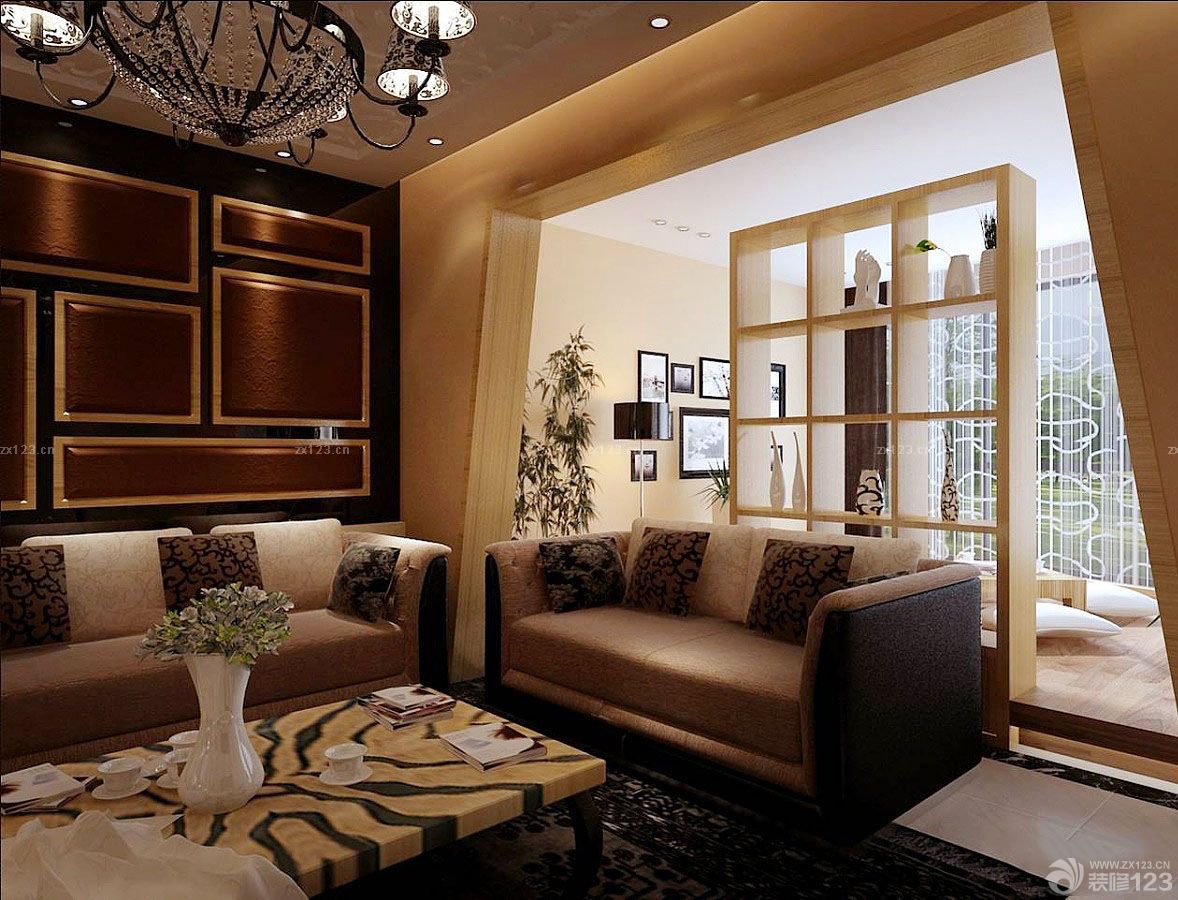 客厅与阳台博古架隔断装修效果图大全2025图片