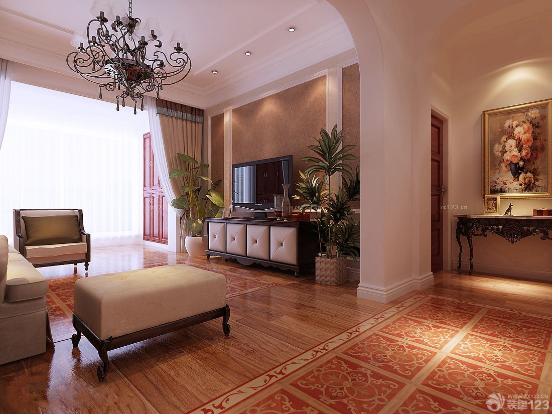 欧式新古典客厅与阳台隔断装修效果图大全2025图片