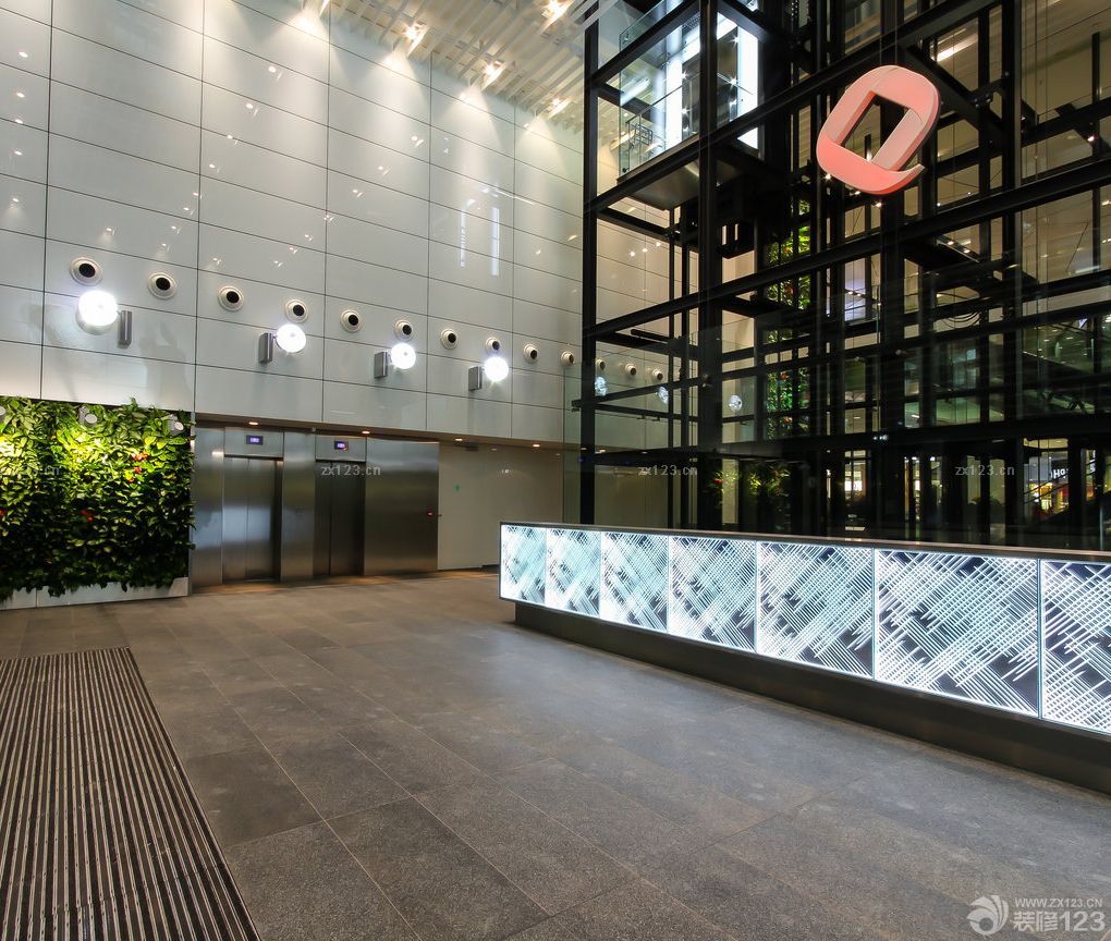 现代混搭风格写字楼大厅设计效果图片