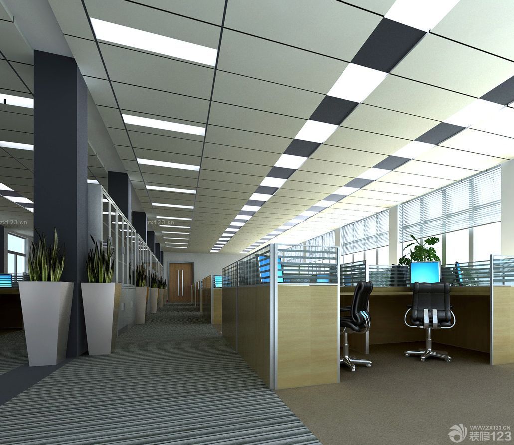 2023写字楼内部设计办公室吊顶装修效果图片