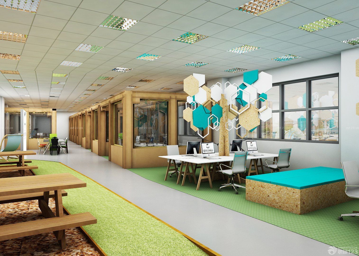 简约公司背景墙白色简约装修效果图