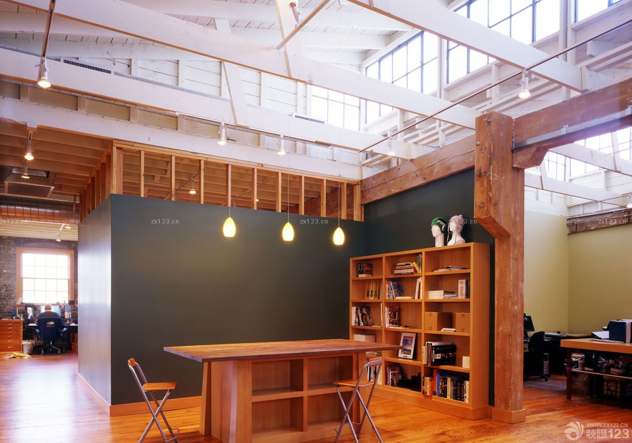 简约公司黑色背景墙面装修效果图片