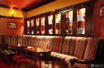 精致复古小酒吧设计布艺沙发装修效果图片欣赏