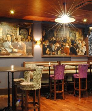 传统复古小酒吧背景墙设计效果图