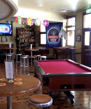 简约复古小酒吧设计台球桌装修效果图片