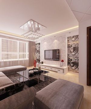 欧式室内电视背景墙暗门设计效果图2025
