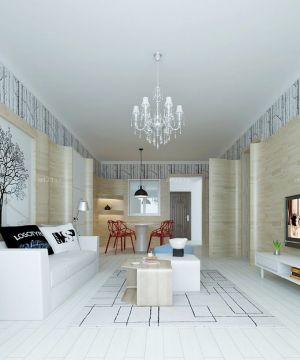 现代30平米客厅墙面装饰装修效果图片