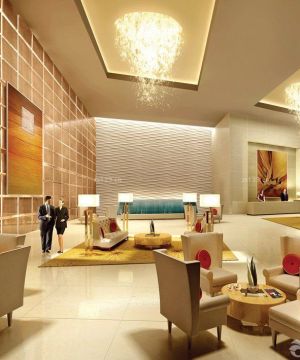 小型酒店大堂地板砖装修效果图片2025