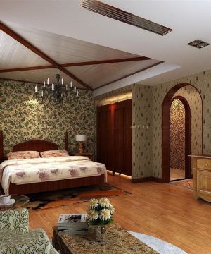 古典美式主卧室装修设计效果图