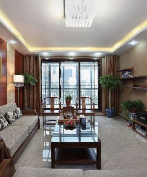古典中式客厅与阳台隔断装修效果图大全2025图片