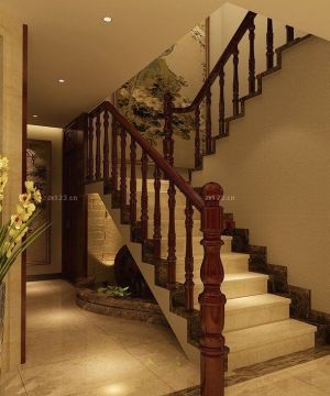 现代公司楼梯间装饰画设计效果图片