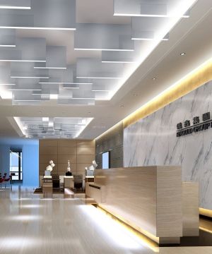 2025写字楼内部前台背景墙设计图片大全