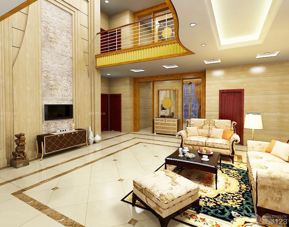 长形客厅电视背景墙造型设计装修