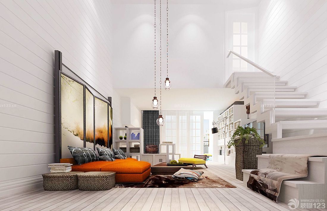 自建别墅长形客厅装修设计