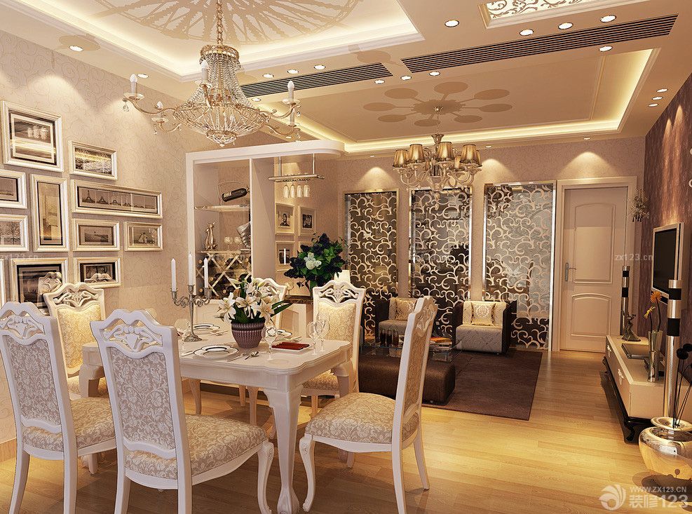 123平方米豪华欧式精致客厅图片