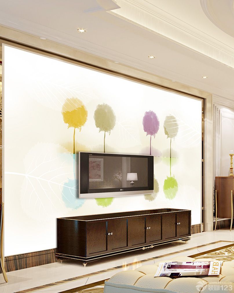 2025简约室内装修墙贴客厅电视墙图片