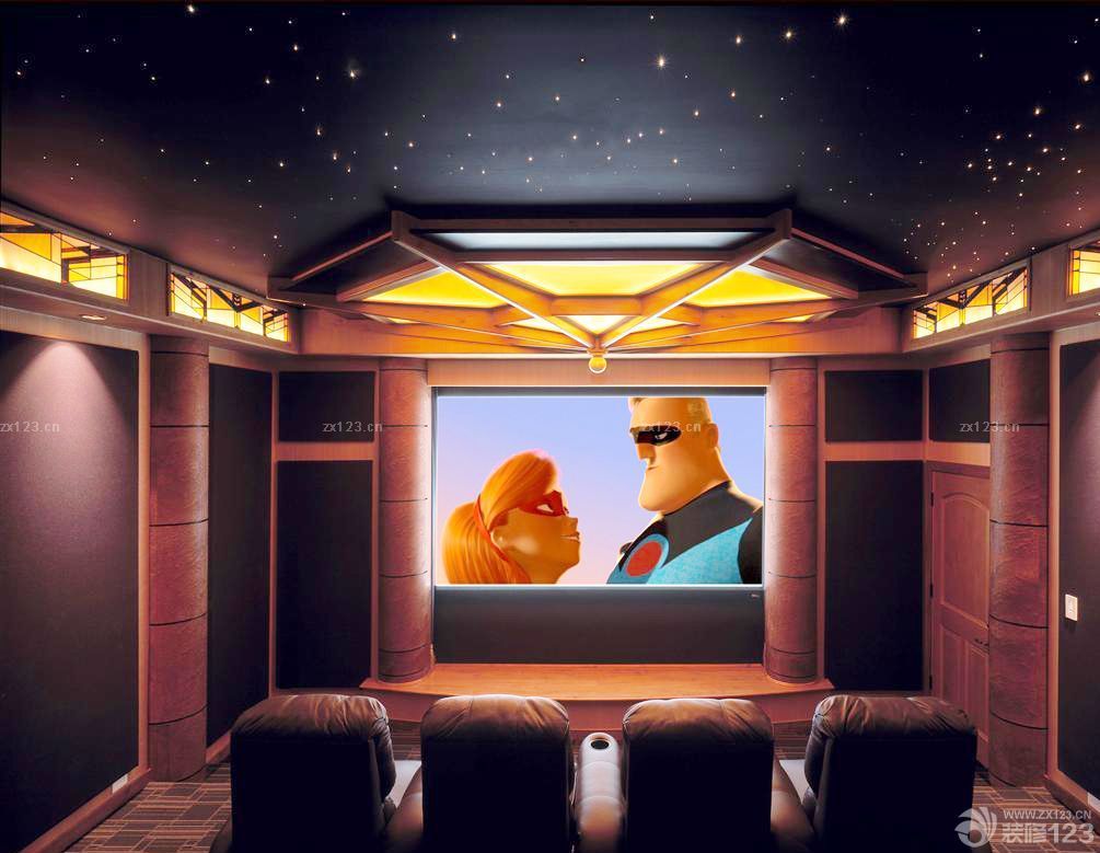 客厅家庭影院设计吊顶装饰