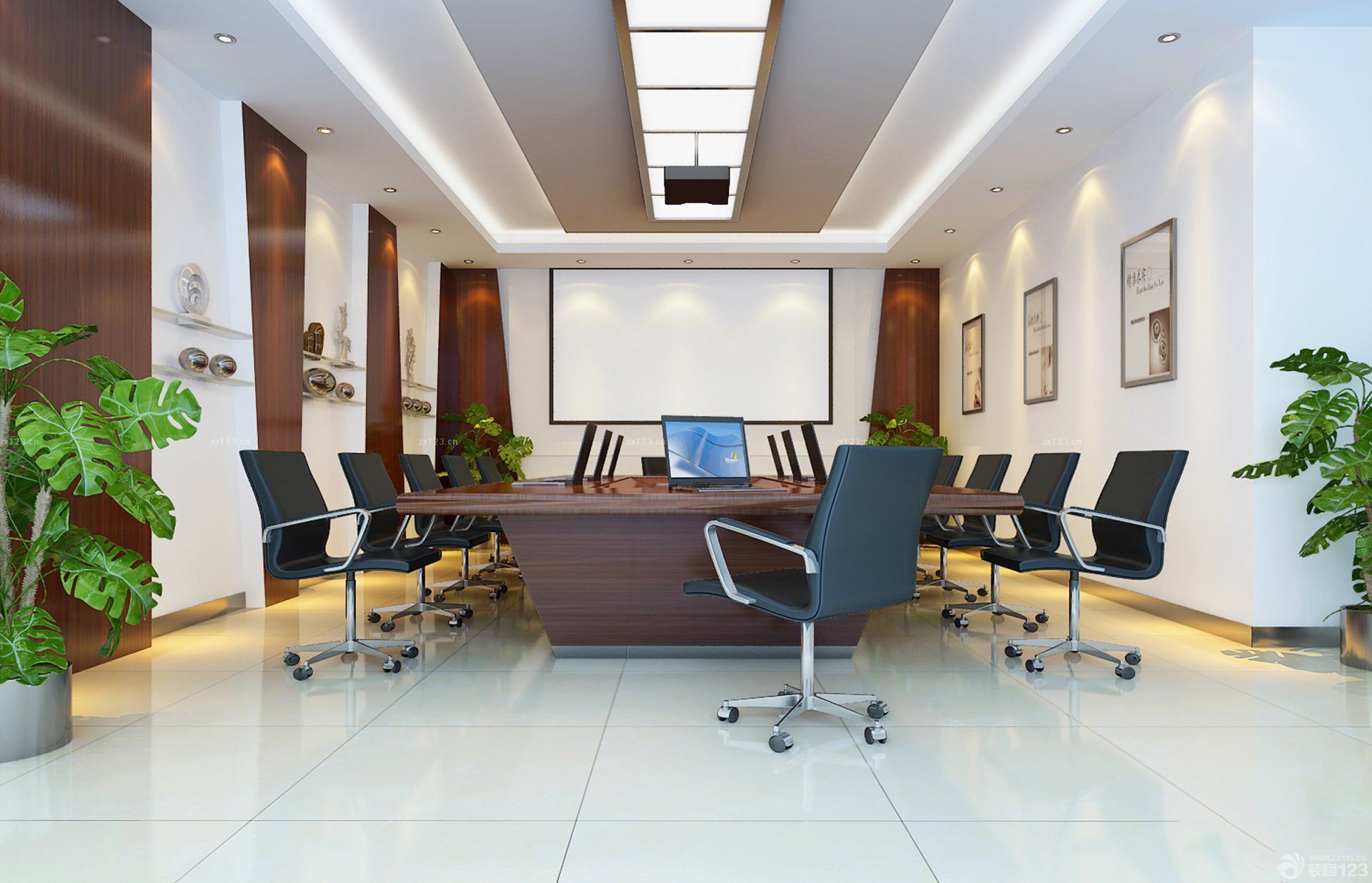 2020中式简约公司会议室装修风格图片_设计456装修效果图