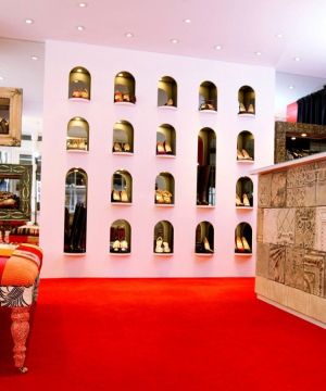 2025女鞋店嵌入式鞋柜装修效果图