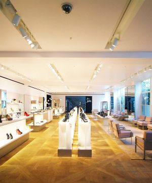 2025女鞋店棕黄色木地板图样装修效果图