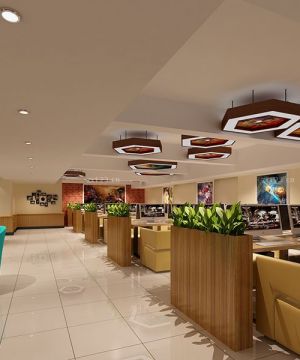 2025大型网吧过道吊顶装修效果图