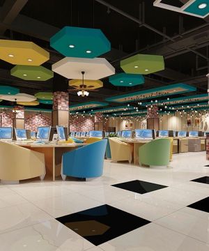2025世界上最豪华的网吧室内吊顶造型装修效果图片