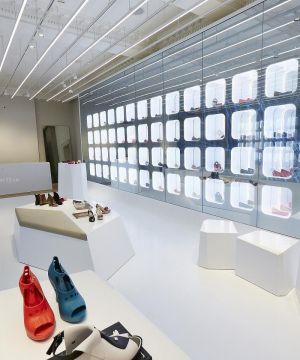 2025时尚鞋店创意鞋柜装修效果图