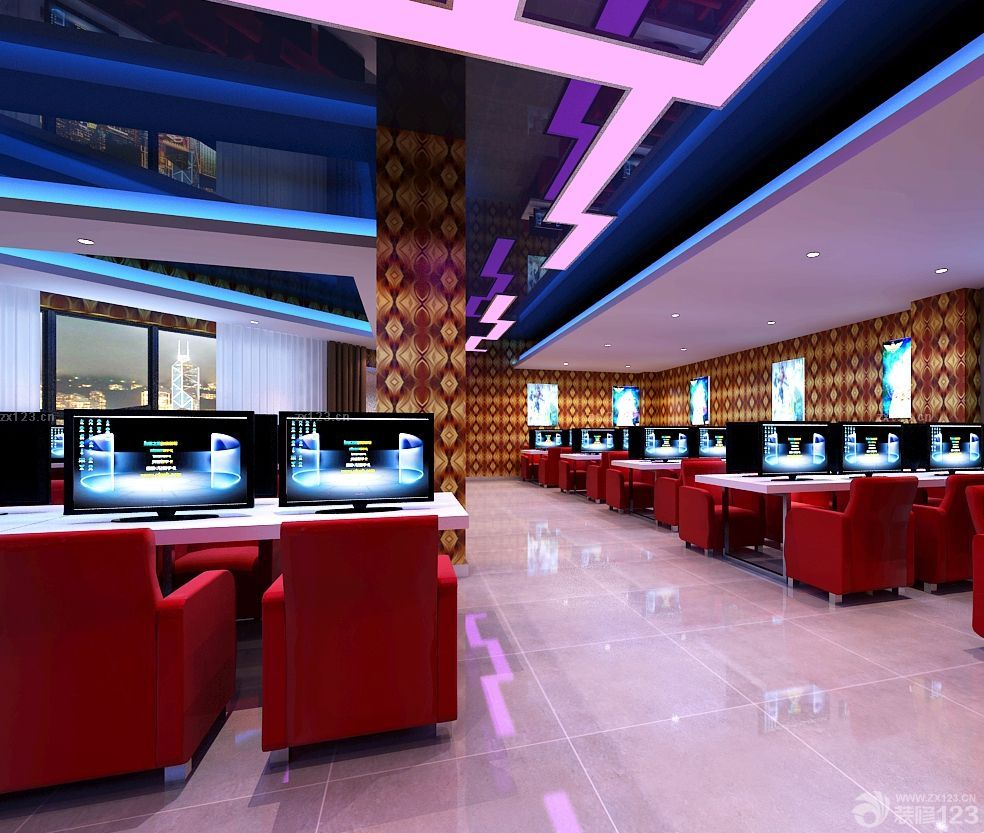 2025网吧室内地板砖装修效果图片 