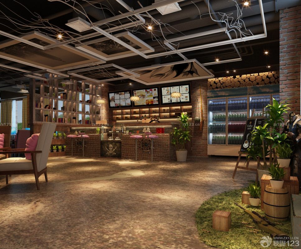 2025网吧室内水泥地面装修效果图片