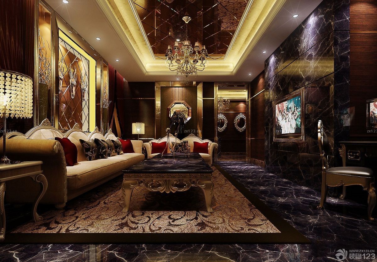 古典主题ktv吊顶造型设计装修效果图集