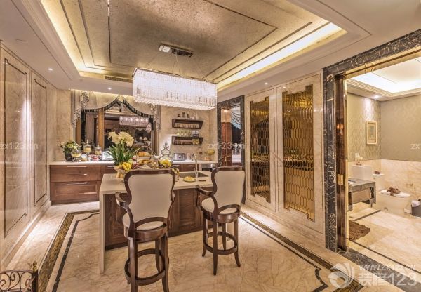 开放式厨房奢华吊顶效果图片