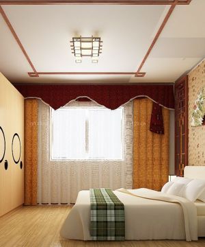 中式客厅变卧室窗帘图片大全