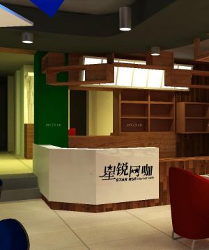 2025网吧室内收银台装修效果图片大全