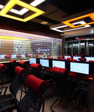 2025网吧室内电脑桌装修效果图片